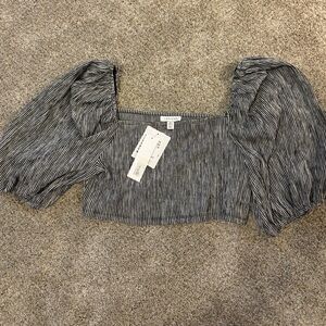 TOPSHOP crop top, new with tags, black and white checker